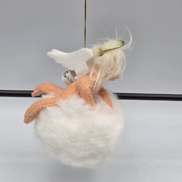 2009 Annalee Felt Christmas Angel on Cloud Pom Pom Snowball Ornament 3” - Picture 4 of 5